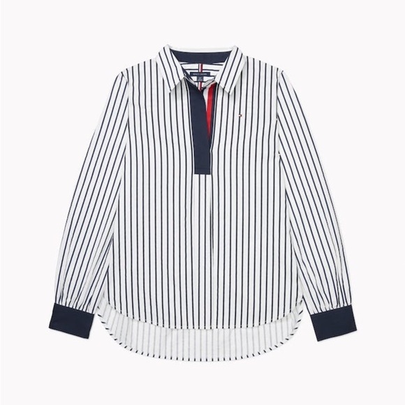 Tommy Hilfiger Tops - Tommy Hilfiger Adaptive Women’s Stripe Popover Shirt Size Large